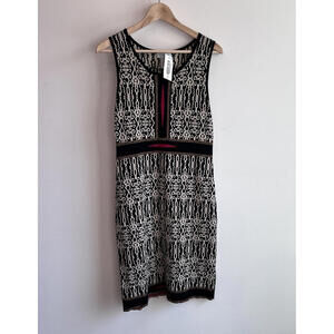 CARMEN MARC VALVO Rayon blend knit GEOMETRIC Sexy tank fitted Dress XL